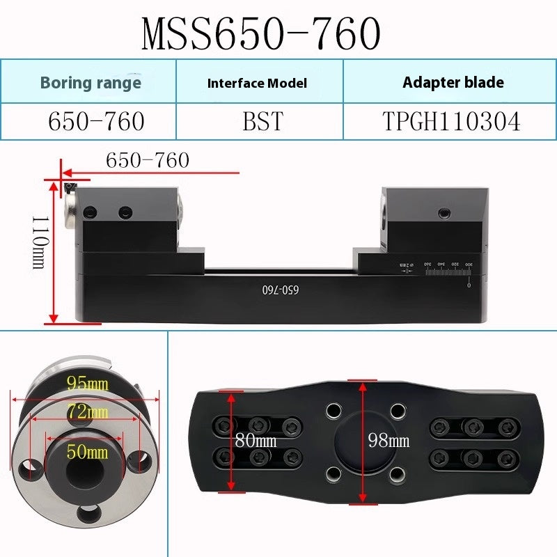 1074-Machining Center Adjustable Heavy Duty Large Bore Fine Adjustment Fine Boring Bars 200-1200 Bridge Type BST Boring Bars BT50 Shandong Denso Pricision Tools Co.,Ltd.